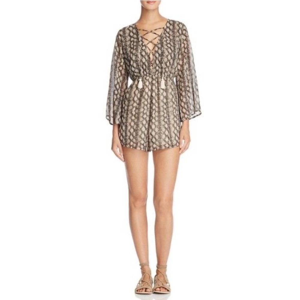Show Me Your Mumu Tillie Tie Snake Print Romper